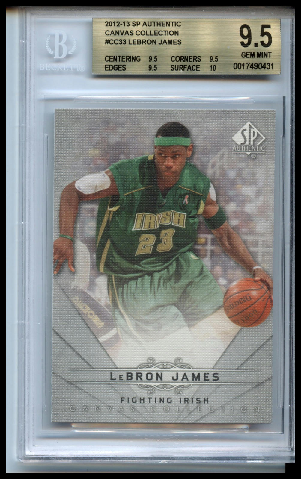 2012-13 SP Authentic #CC-33 LeBron James Canvas Collection BGS 9.5