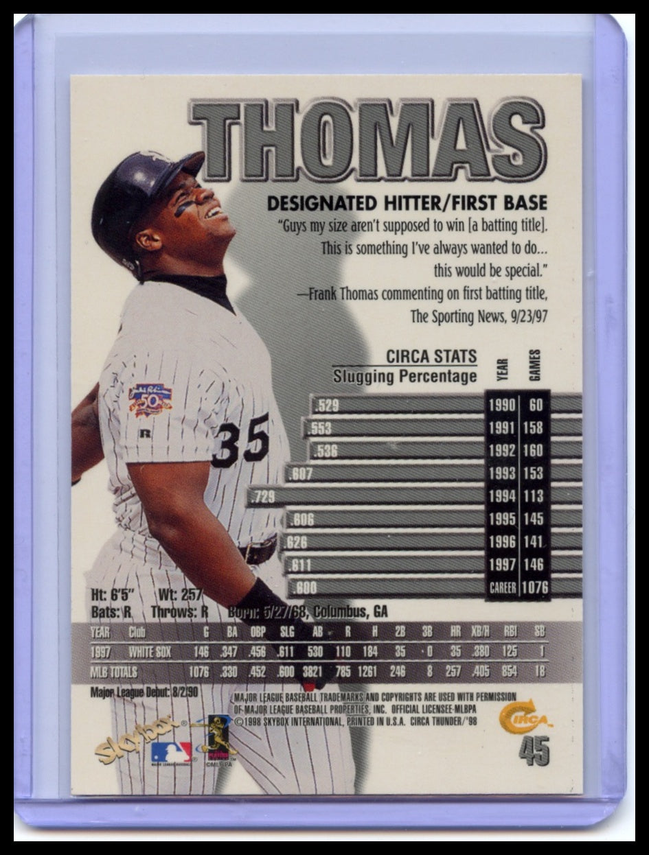 1998 Circa Thunder #45 Frank Thomas