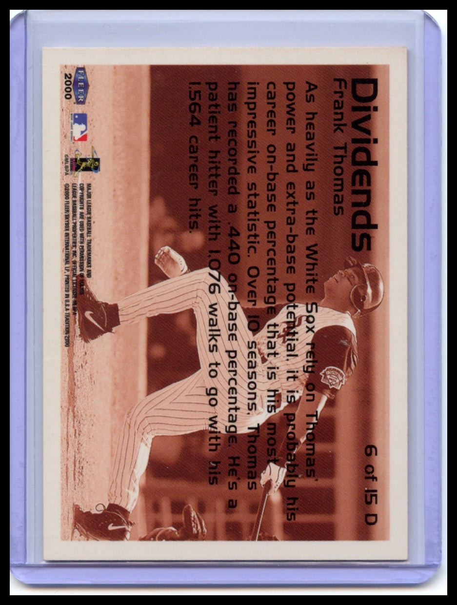 2000 Fleer Tradition #6 D Frank Thomas Dividends