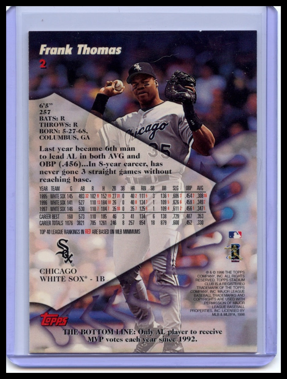 1998 Stadium Club #2 Frank Thomas