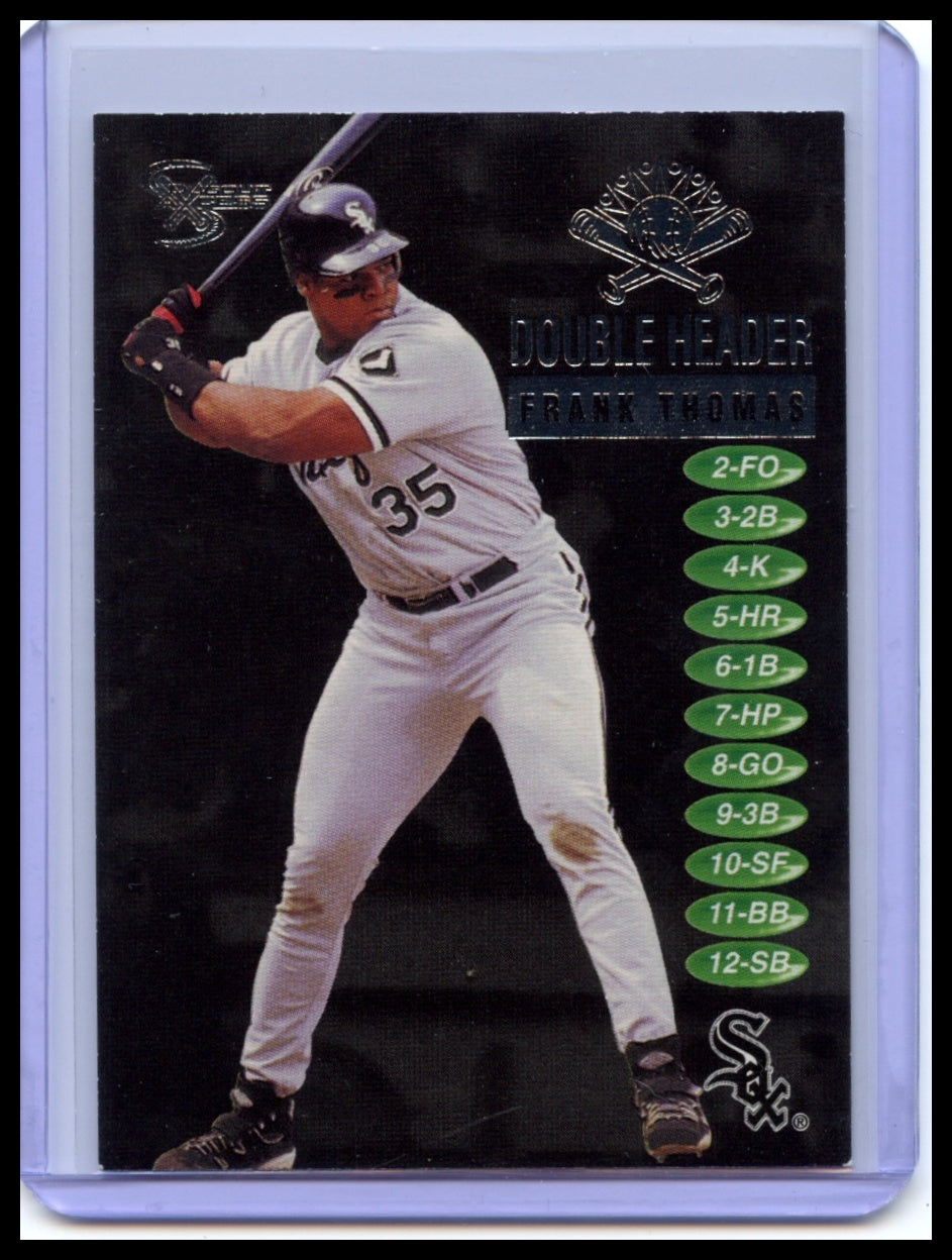 1998 SkyBox Dugout Axcess #17DH Frank Thomas Double Header