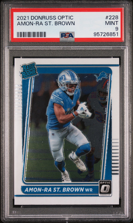 2021 Panini Donruss Optic #228 Amon-Ra St. Brown PSA 9