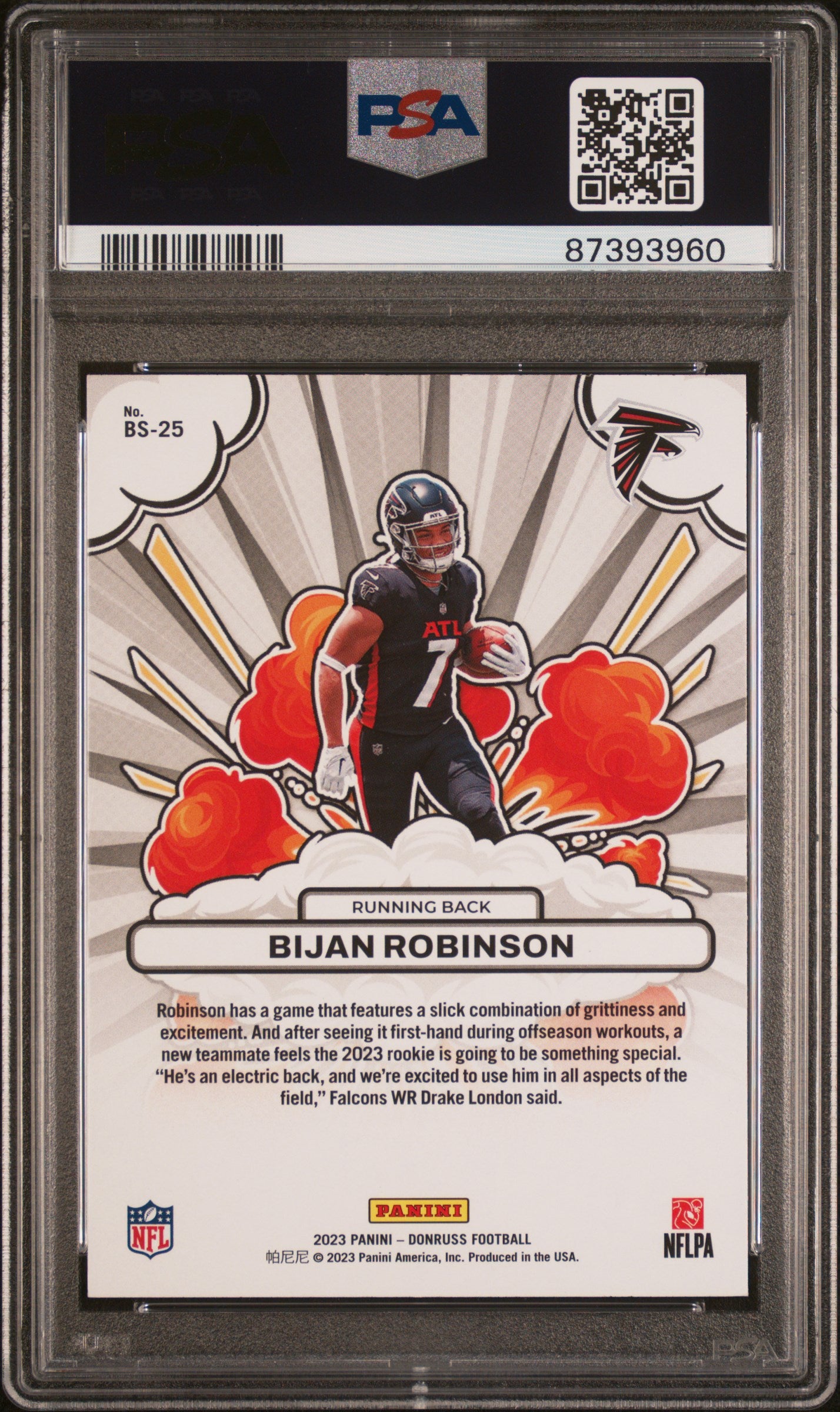 2023 Panini Donruss Bomb Squad #BS25 Bijan Robinson PSA 10