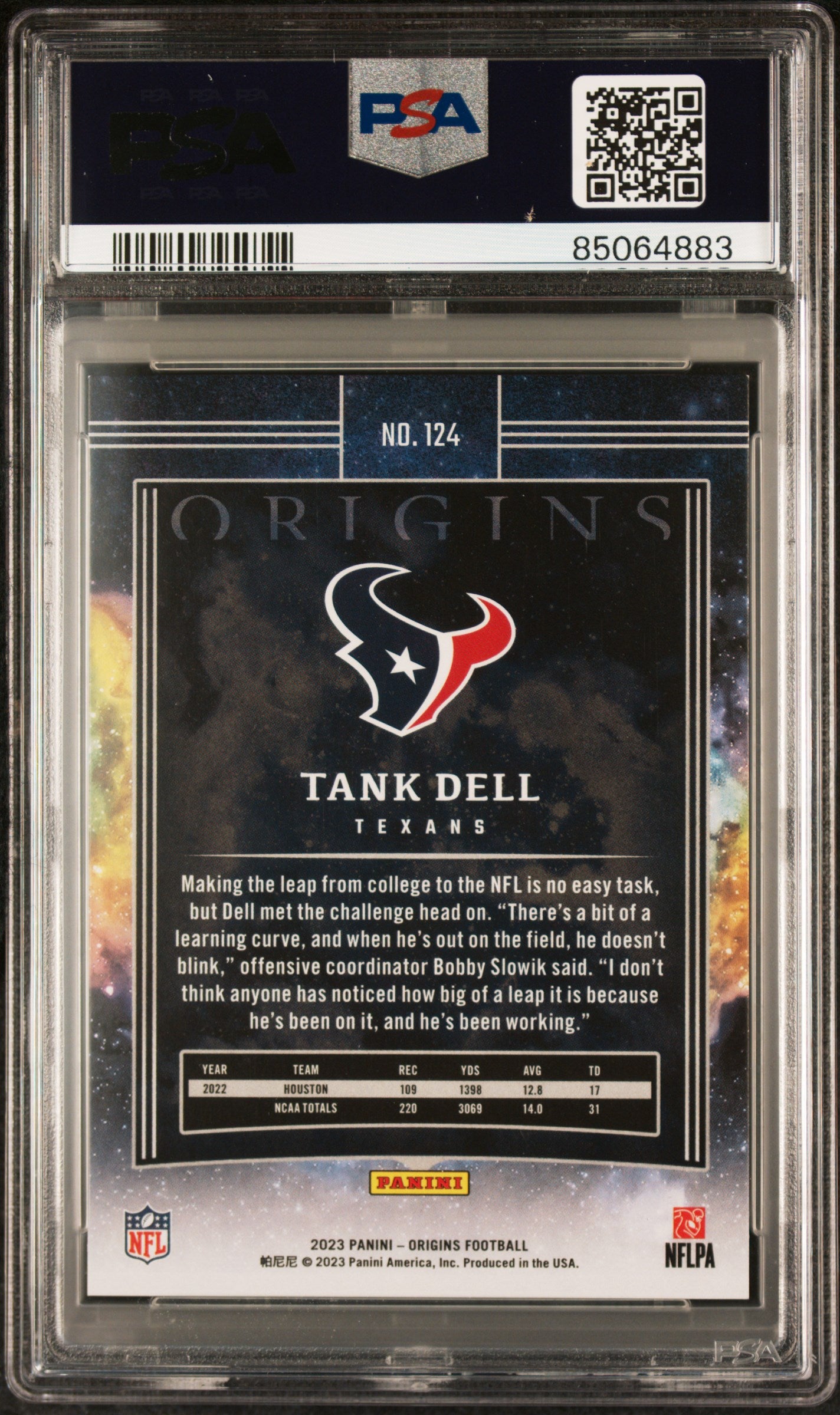 2023 Panini Origins #124 Tank Dell Holo Silver PSA 9