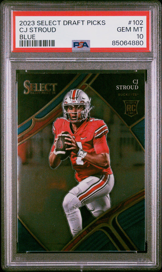 2023 Panini Select Draft Picks #102 Cj Stroud Blue PSA 10