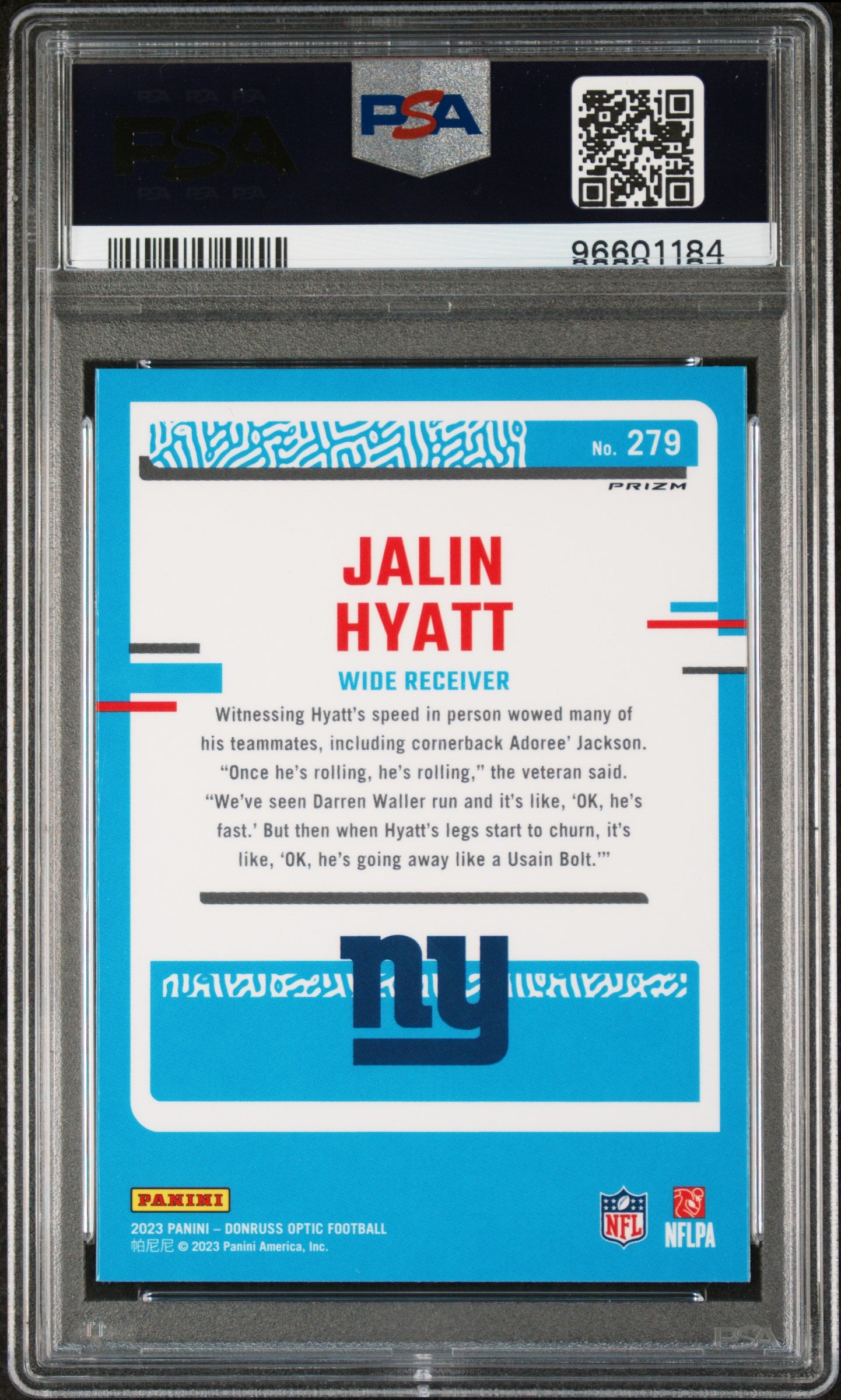 2023 Panini Donruss Optic #279 Jalin Hyatt Pink PSA 10 #/199