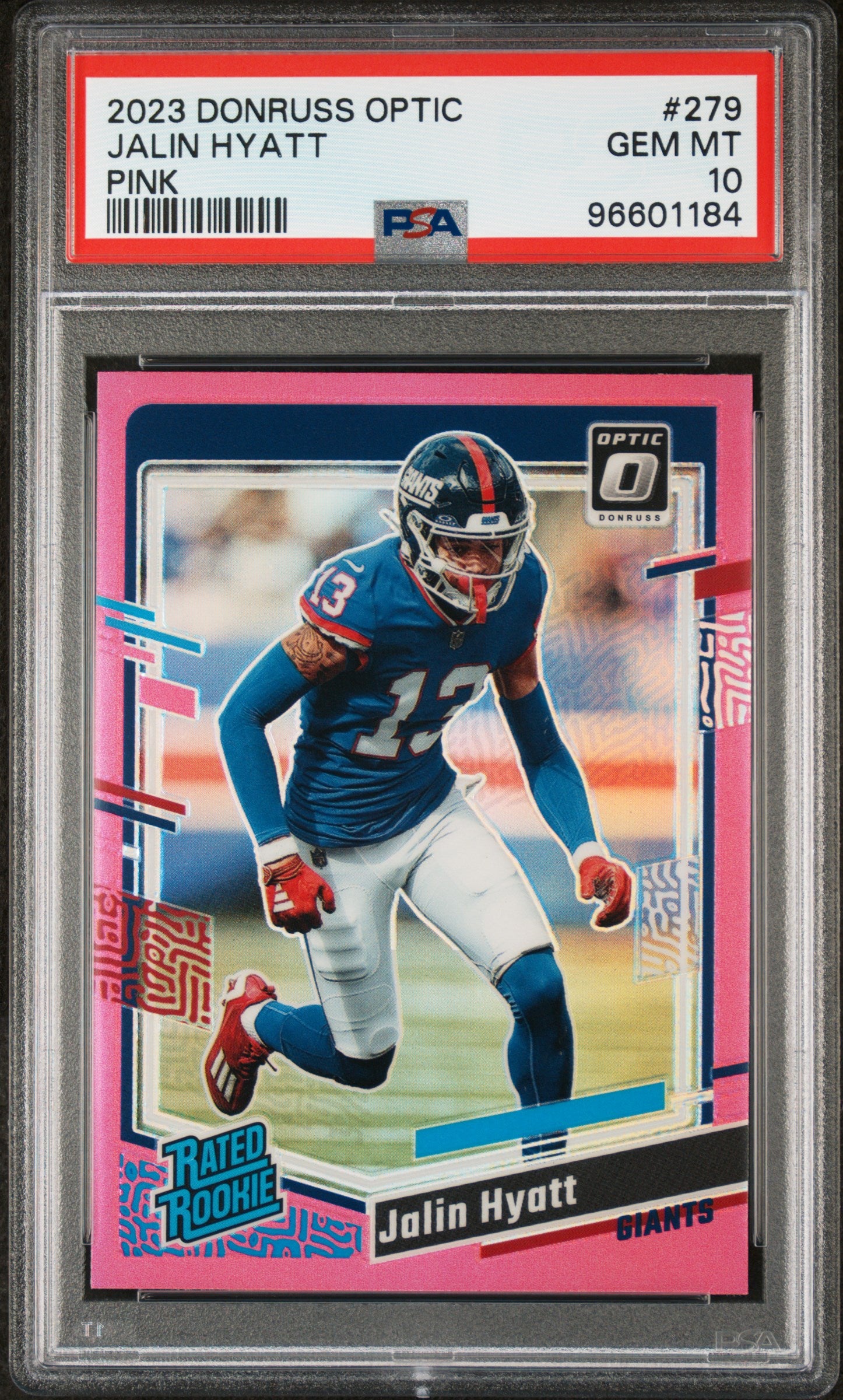 2023 Panini Donruss Optic #279 Jalin Hyatt Pink PSA 10 #/199