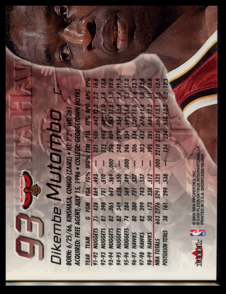 1999-00 Flair Showcase #93 Dikembe Mutombo