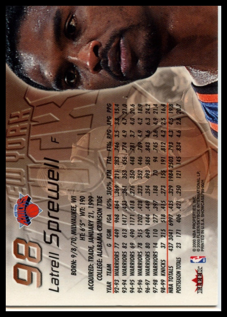 1999-00 Flair Showcase #98 Latrell Sprewell