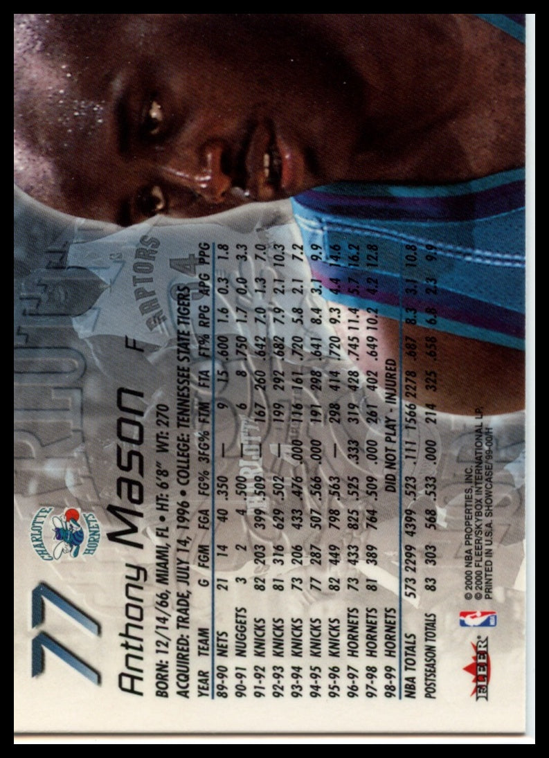 1999-00 Flair Showcase #77 Anthony Mason