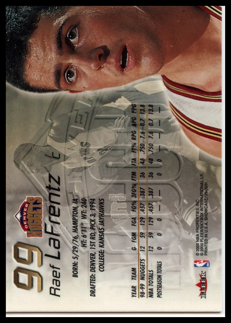 1999-00 Flair Showcase #99 Raef LaFrentz