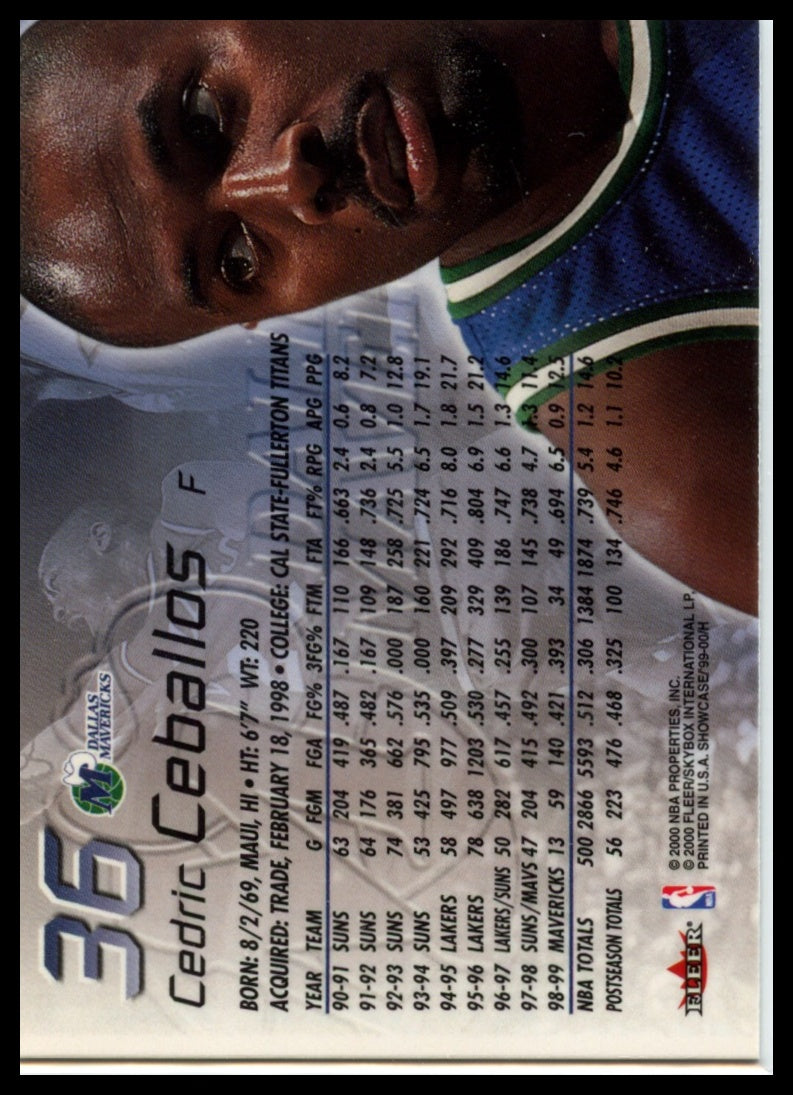 1999-00 Flair Showcase #36 Cedric Ceballos