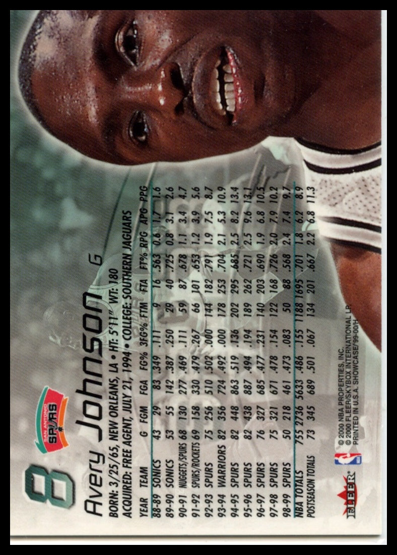 1999-00 Flair Showcase #8 Avery Johnson