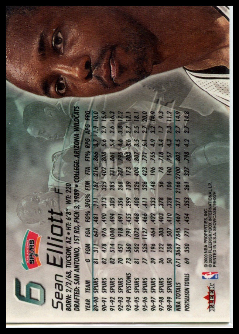 1999-00 Flair Showcase #6 Sean Elliott