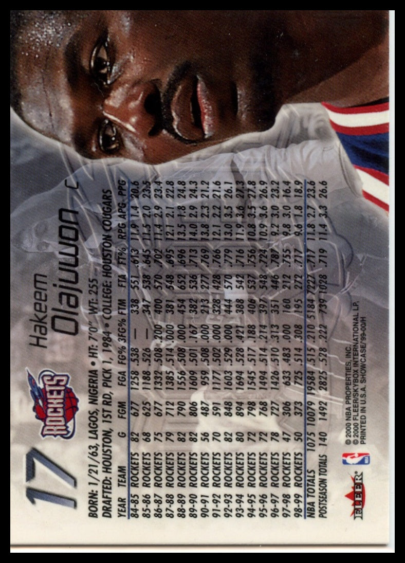 1999-00 Flair Showcase #17 Hakeem Olajuwon