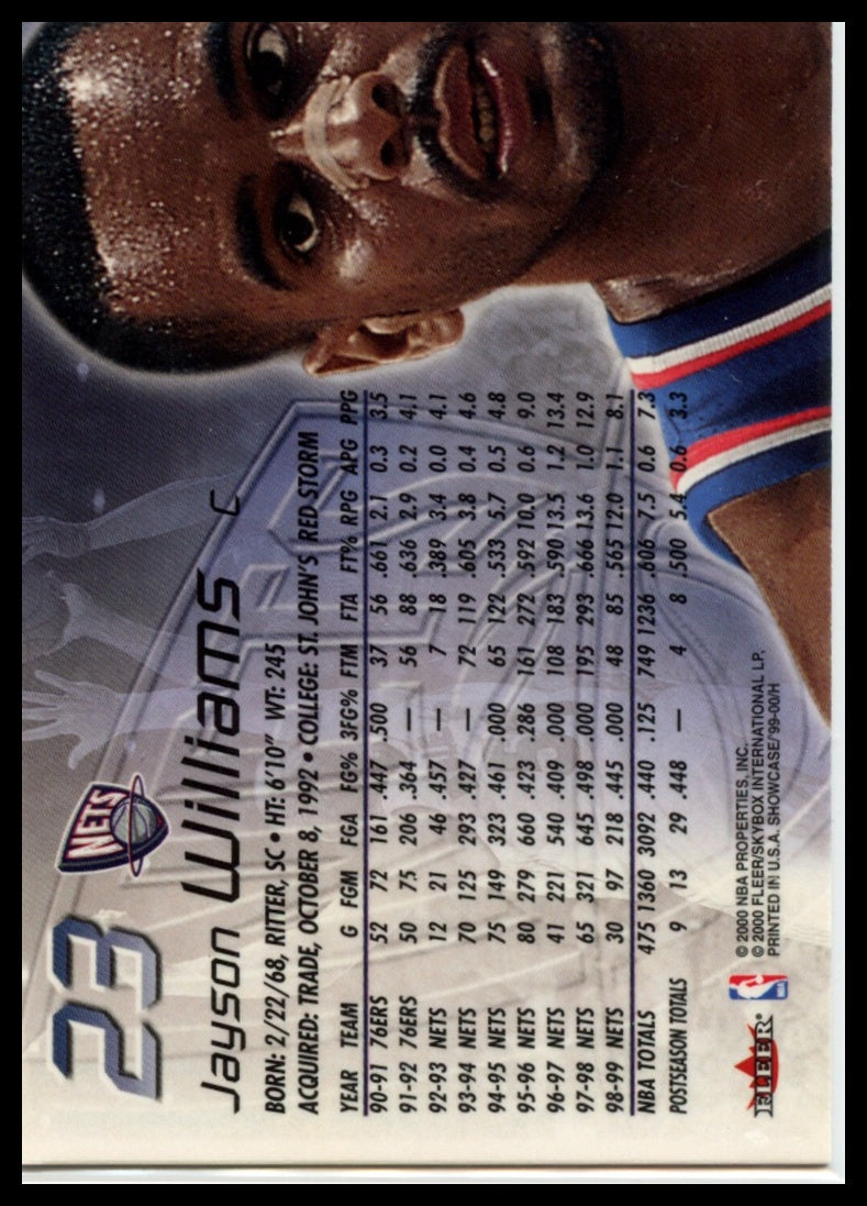 1999-00 Flair Showcase #23 Jayson Williams