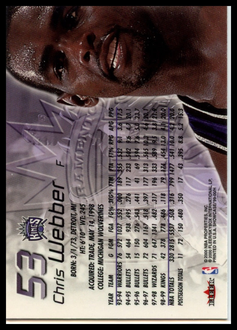 1999-00 Flair Showcase #53 Chris Webber