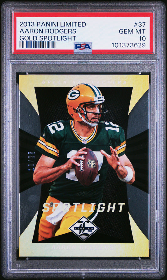 2013 Panini Limited #37 Aaron Rodgers Gold Spotlight PSA 10