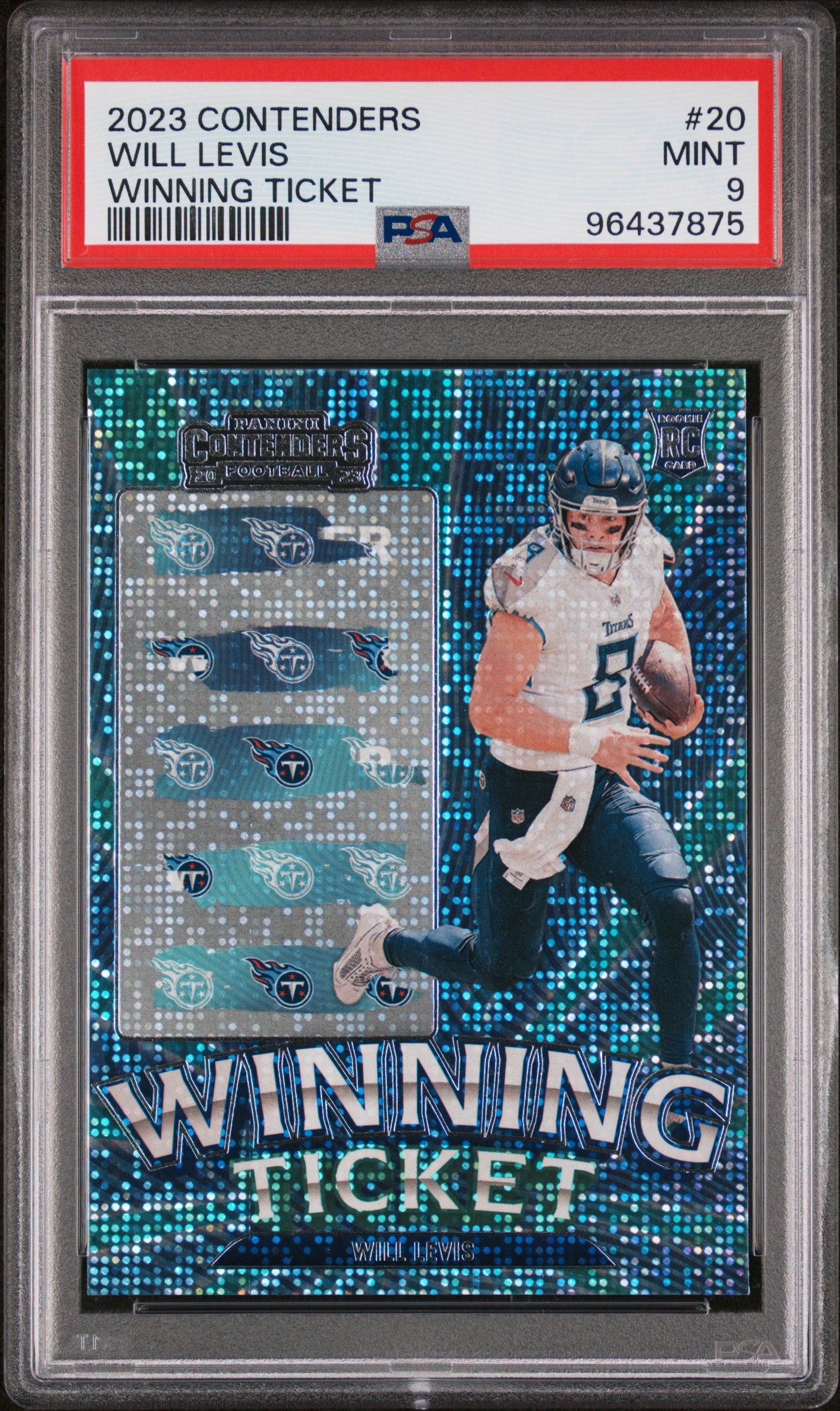 2023 Panini Contenders Winning Ticket #20 Will Levis Winning Ticket PSA 9