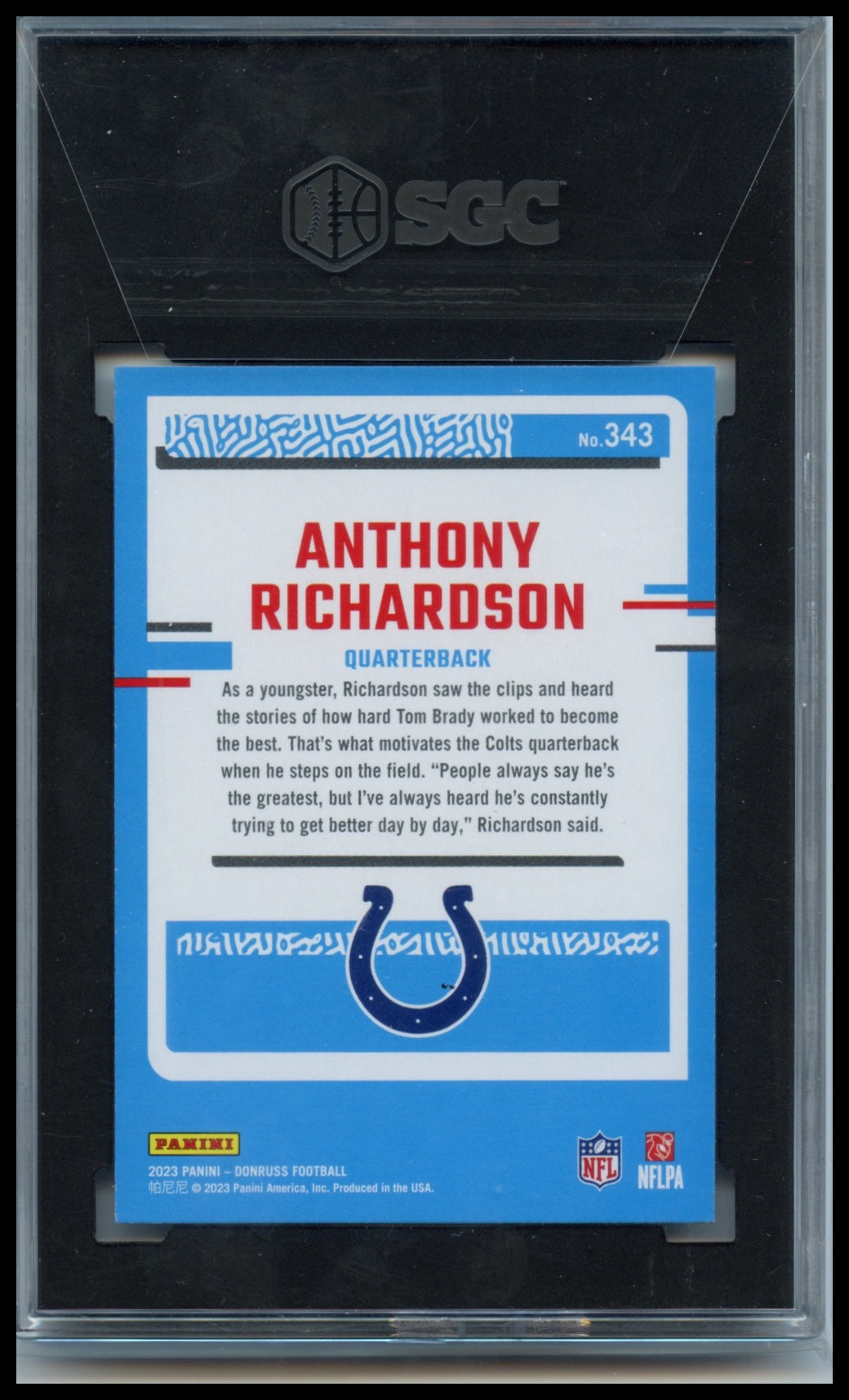 2023 Donruss #343 Anthony Richardson SGC 10