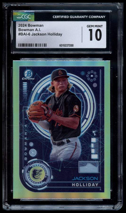 2024 Bowman #BAI-6 Jackson Holliday Bowman A.I. Chrome CGC 10