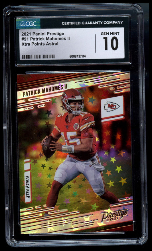 2021 Panini Prestige #91 Patrick Mahomes II Xtra Points Hyper CGC 10