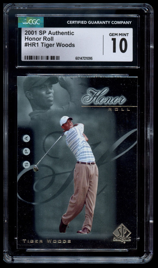 2001 SP Authentic #HR1 Tiger Woods Honor Roll CGC 10