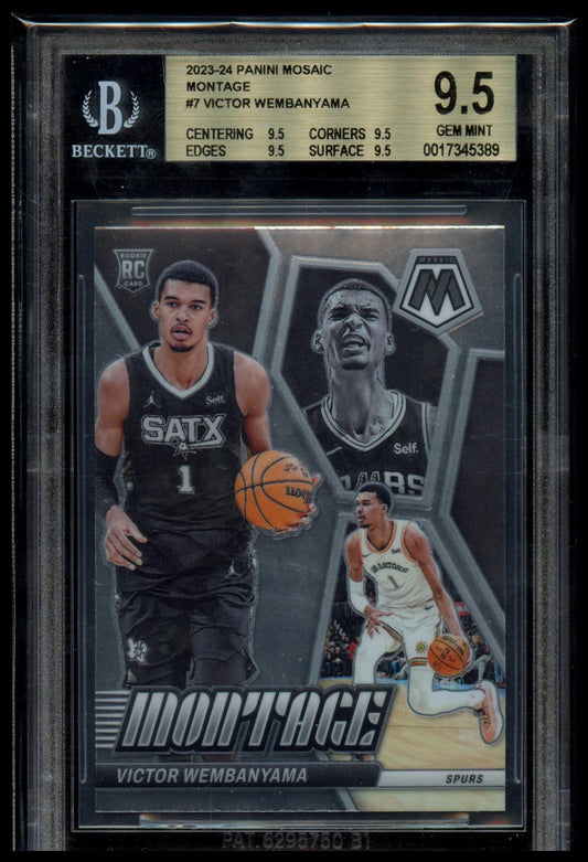 2023-24 Panini Mosaic #7 Victor Wembanyama Montage BGS 9.5