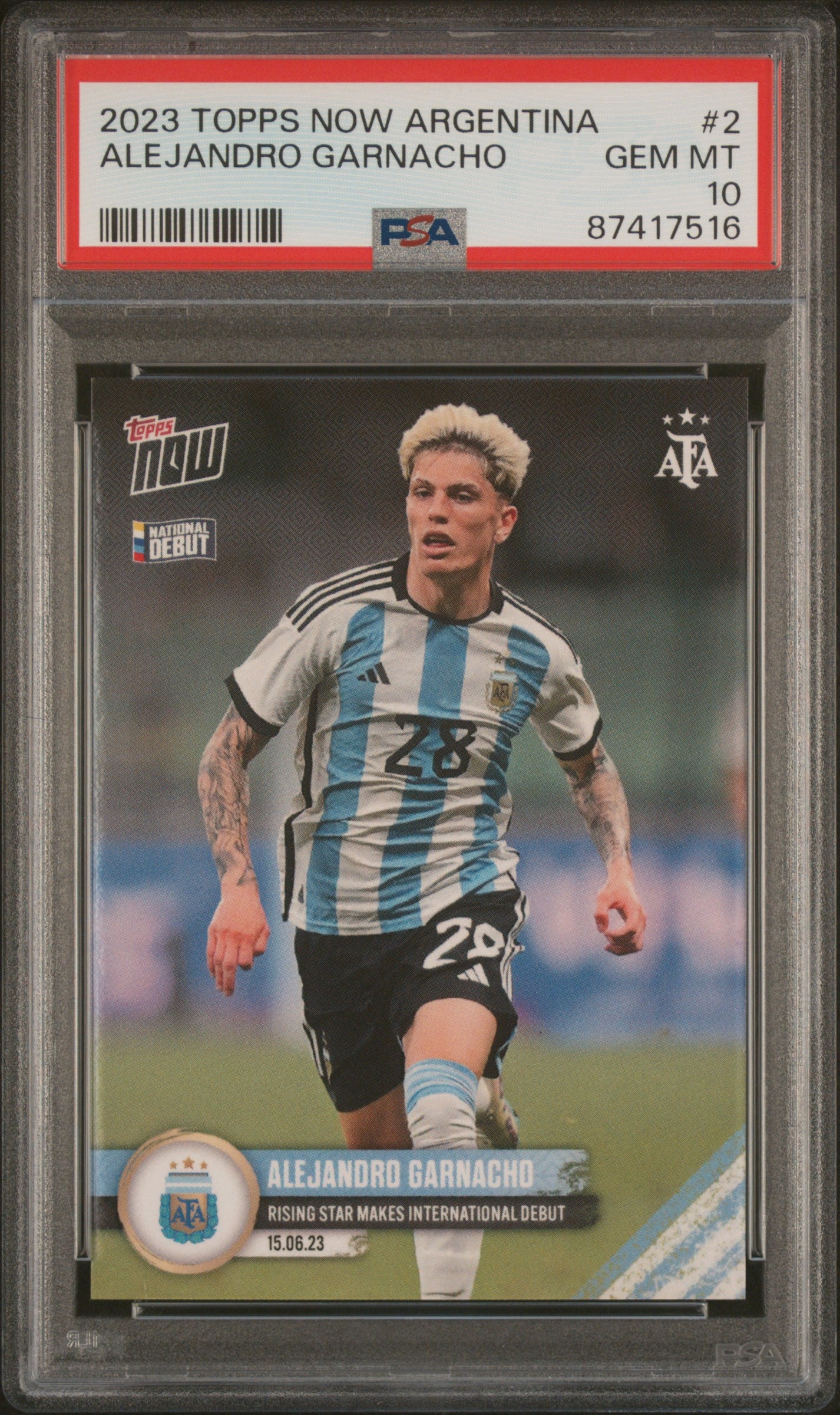 2023 Topps Now Argentina #2 Alejandro Garnacho PSA 10