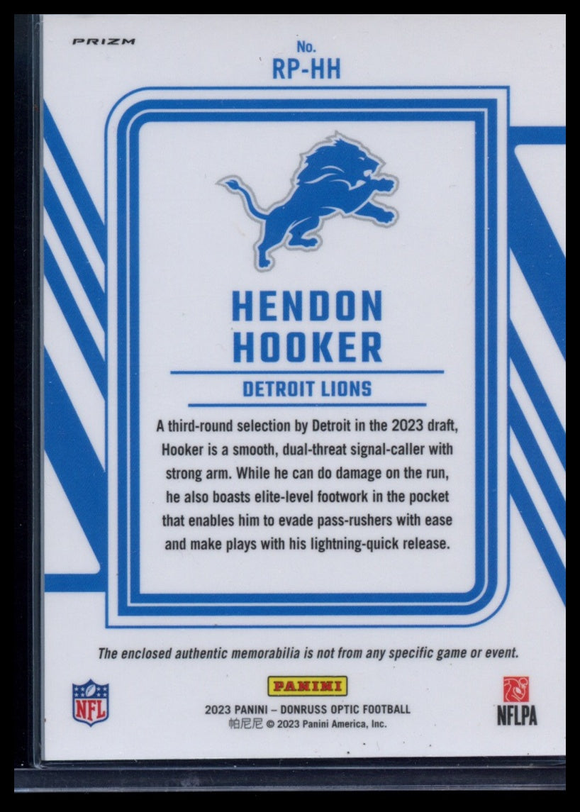 2023 Donruss Optic #RP-HH Hendon Hooker Rookie Phenom Blue Hyper