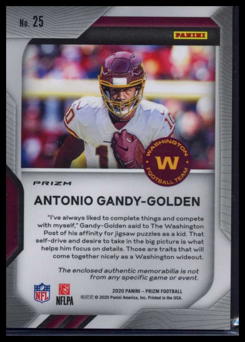 2020 Panini Prizm #25 Antonio Gandy-Golden Premier Jerseys