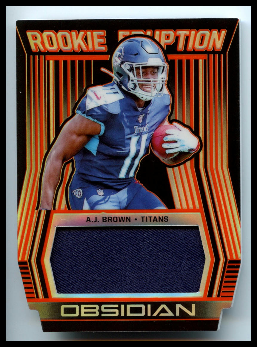 2019 Panini Obsidian #RE-23 A.J. Brown Rookie Eruption Electric Etch Orange #/50