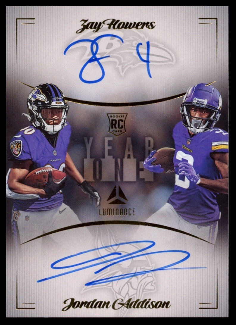 2023 Panini Luminance #Y1DWR2 Zay Flowers / Jordan Addison Dual Auto