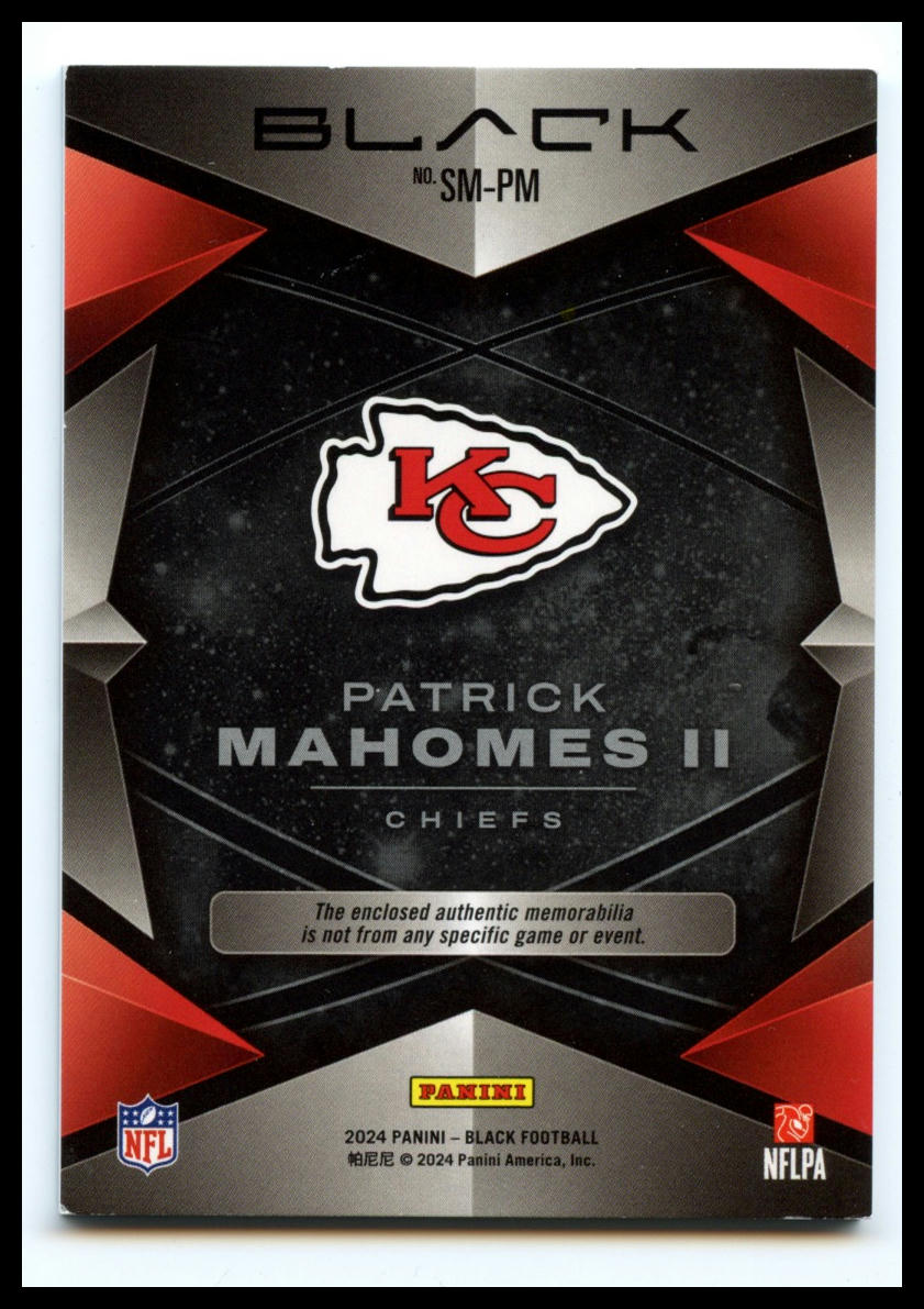 2024 Panini Black #SM-PM Patrick Mahomes II Starlight Materials Emerald #/25