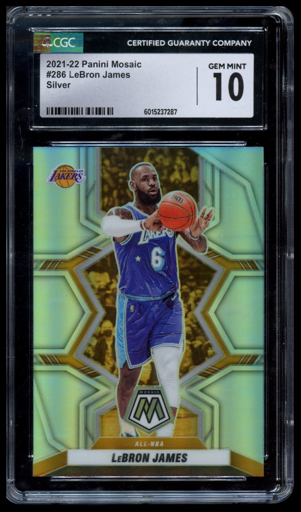 2021-22 Panini Mosaic #286 LeBron James Silver CGC 10