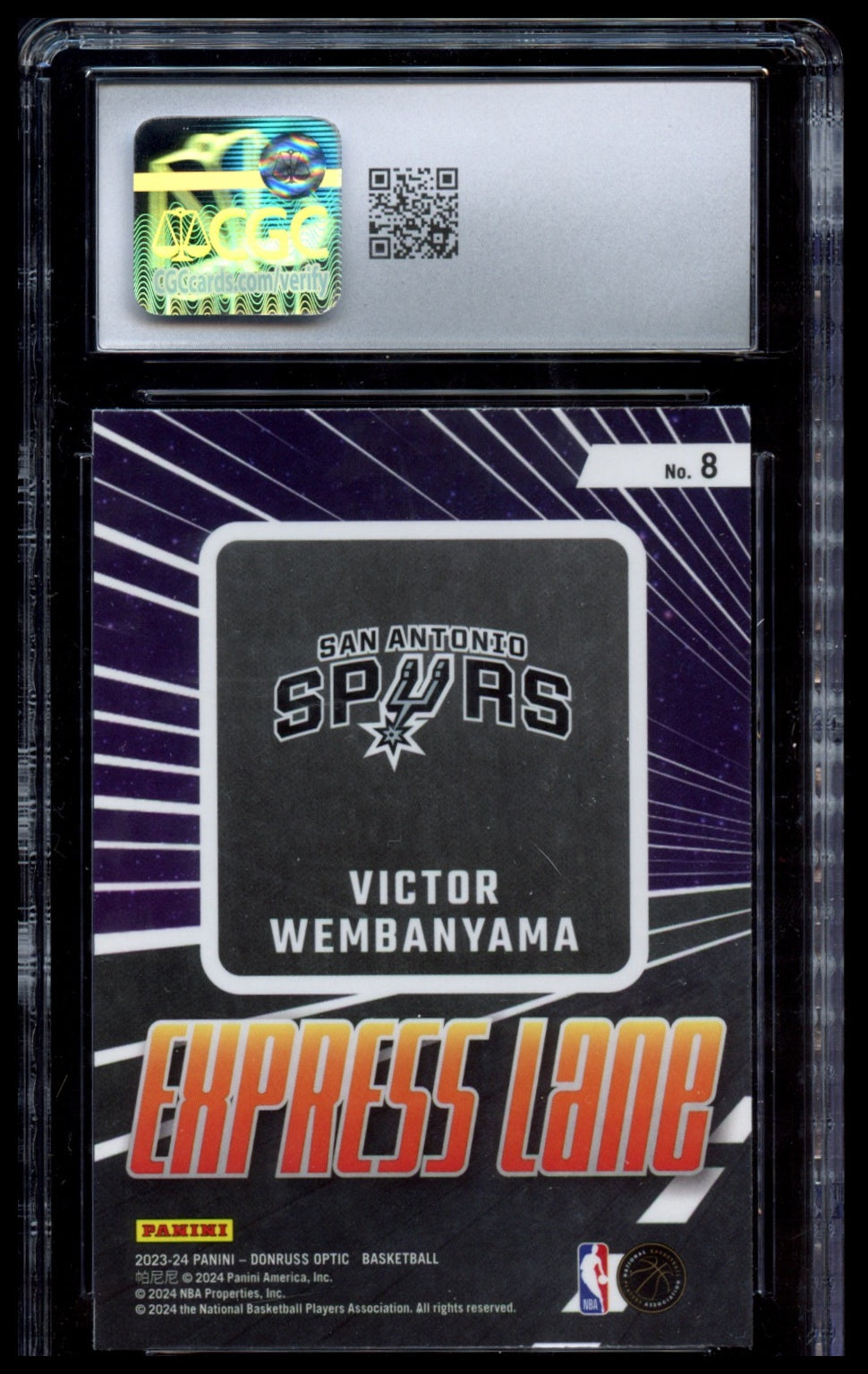 2023-24 Donruss Optic #8 Victor Wembanyama Express Lane CGC 10