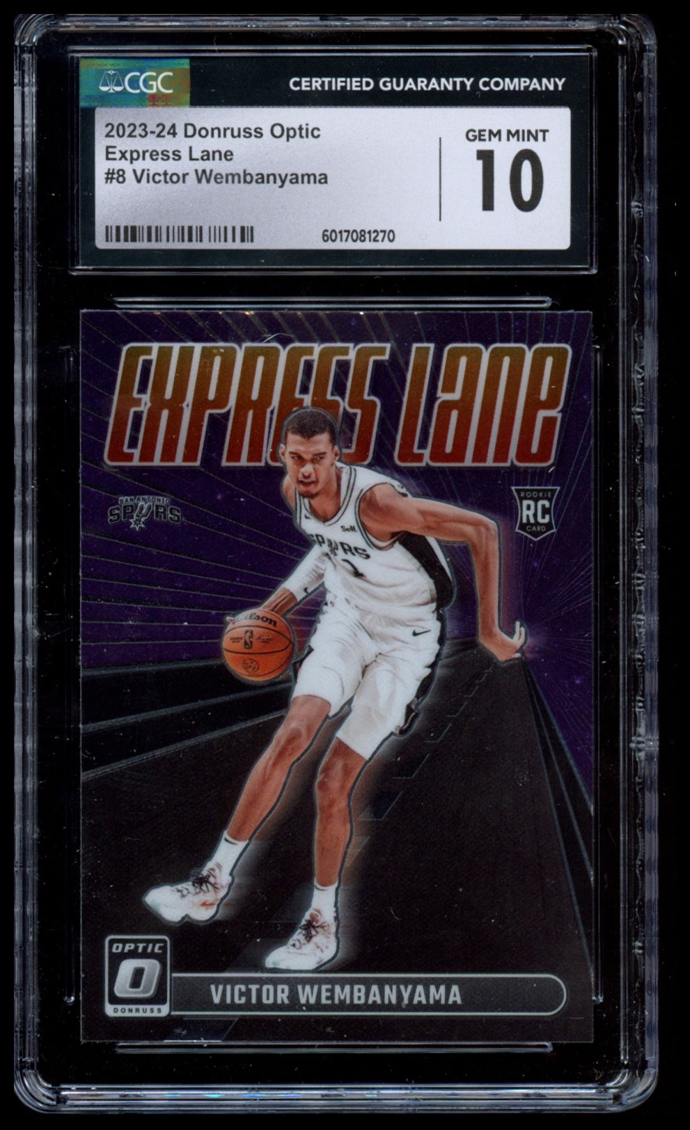 2023-24 Donruss Optic #8 Victor Wembanyama Express Lane CGC 10