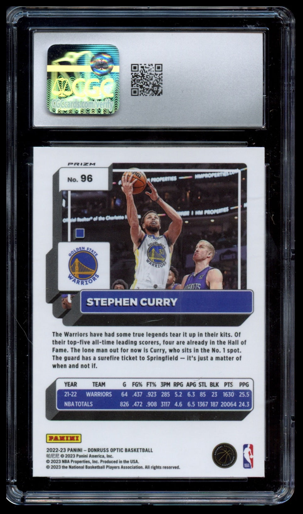 2022-23 Donruss Optic #96 Stephen Curry Holo CGC 10