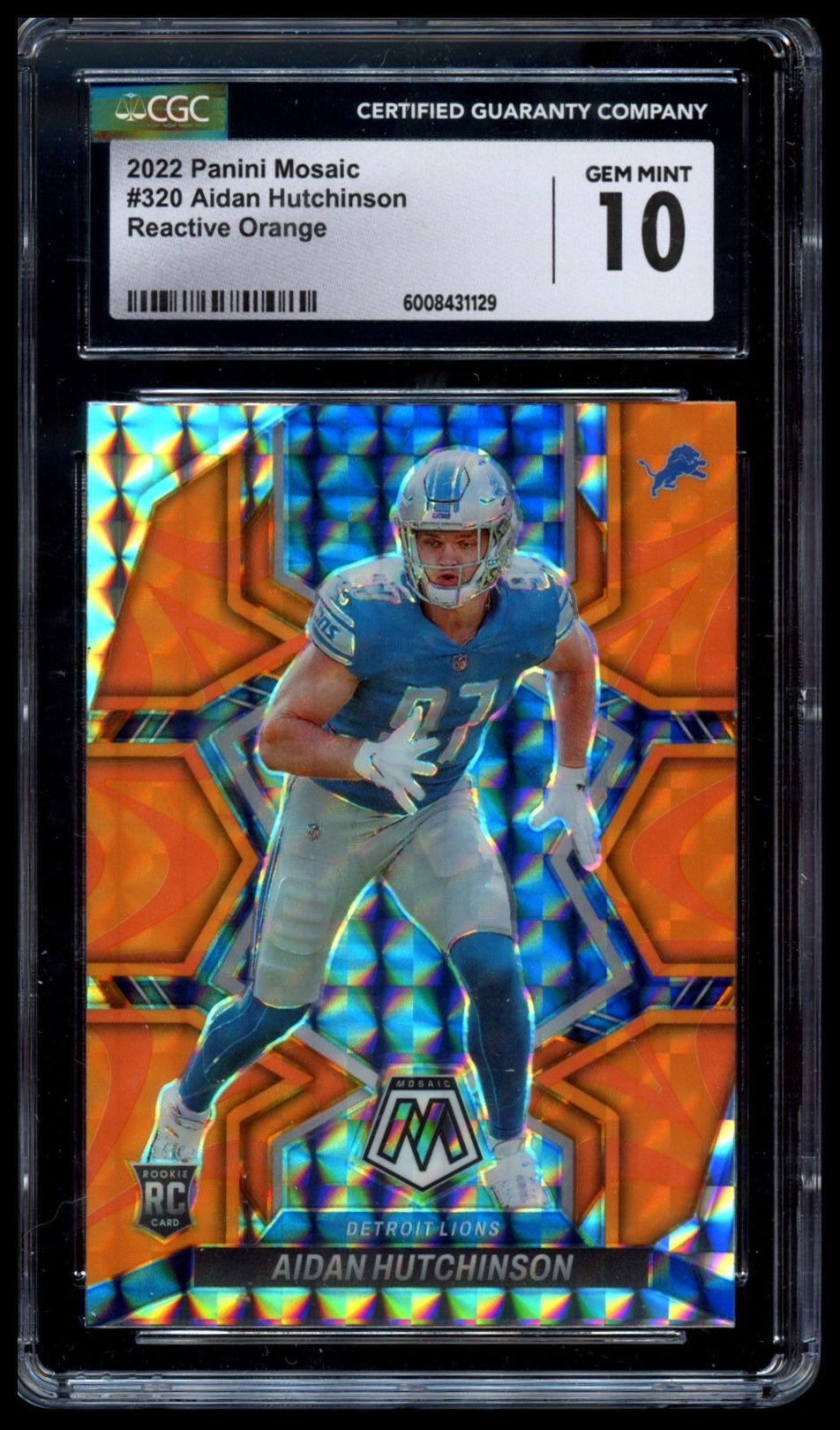 2022 Panini Mosaic - Reactive Orange #320 AIDAN HUTCHINSON CGC 10