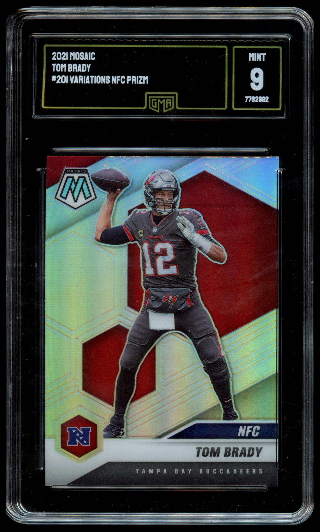 2021 Panini Mosaic #201 Tom Brady Prizm Silver GMA 9