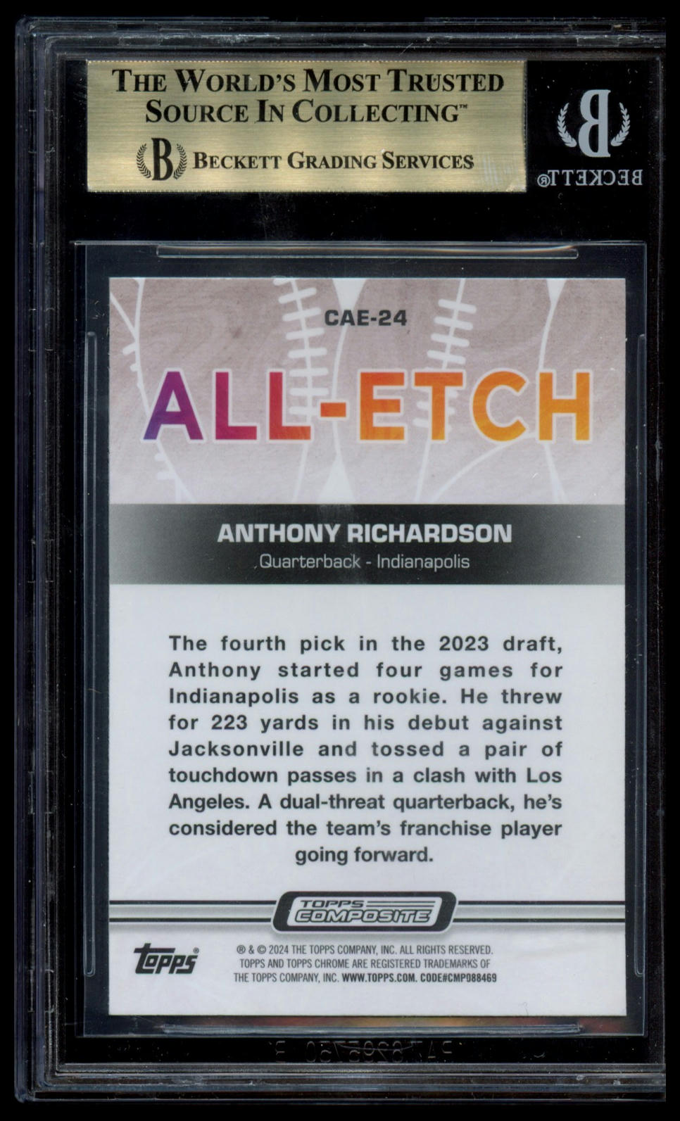 2023 Topps Composite #CAE-24 Anthony Richardson Chrome All-Etch BGS 9.5