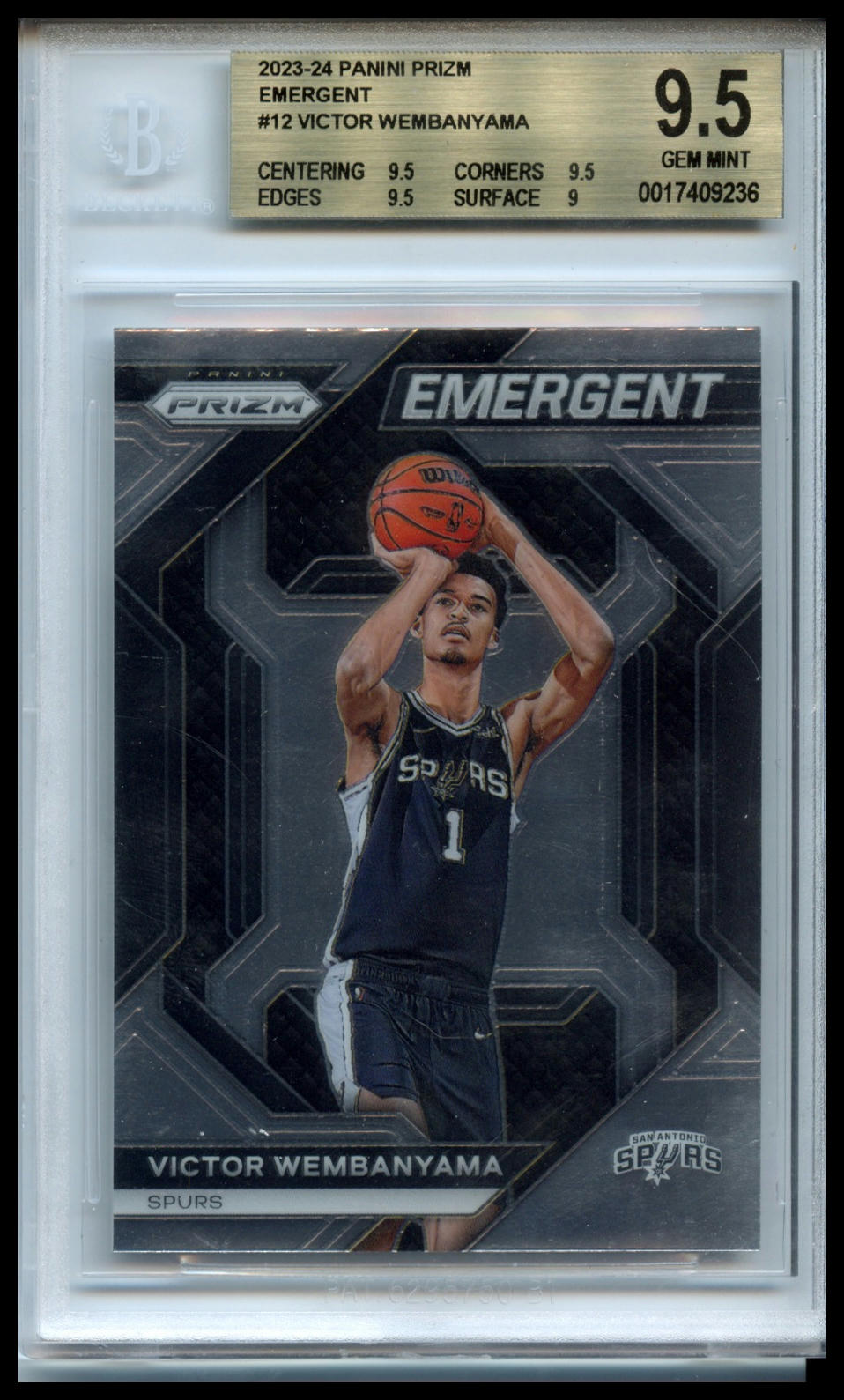 2023-24 Panini Prizm #12 Victor Wembanyama Emergent BGS 9.5